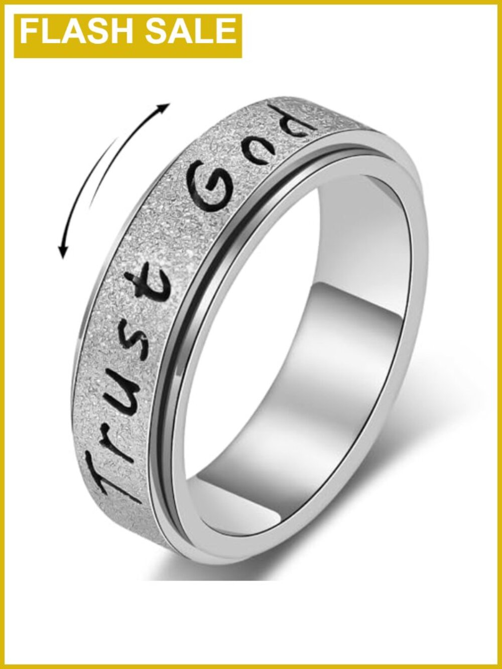 18K Gold Plated Stainless Steel Fidget Spinner Ring Anxiety Relief Gift